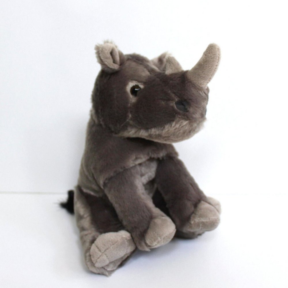 The Petting Zoo Gray Rhino Rhinoceros Plush Stuffed Animal 9"